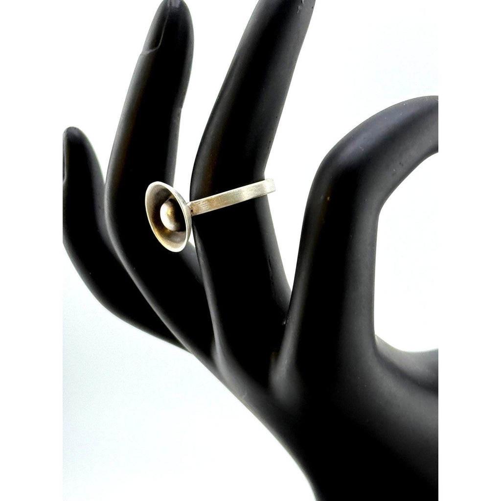 Jane Diaz Statement Sterling Silver Bowl Ring Size 6