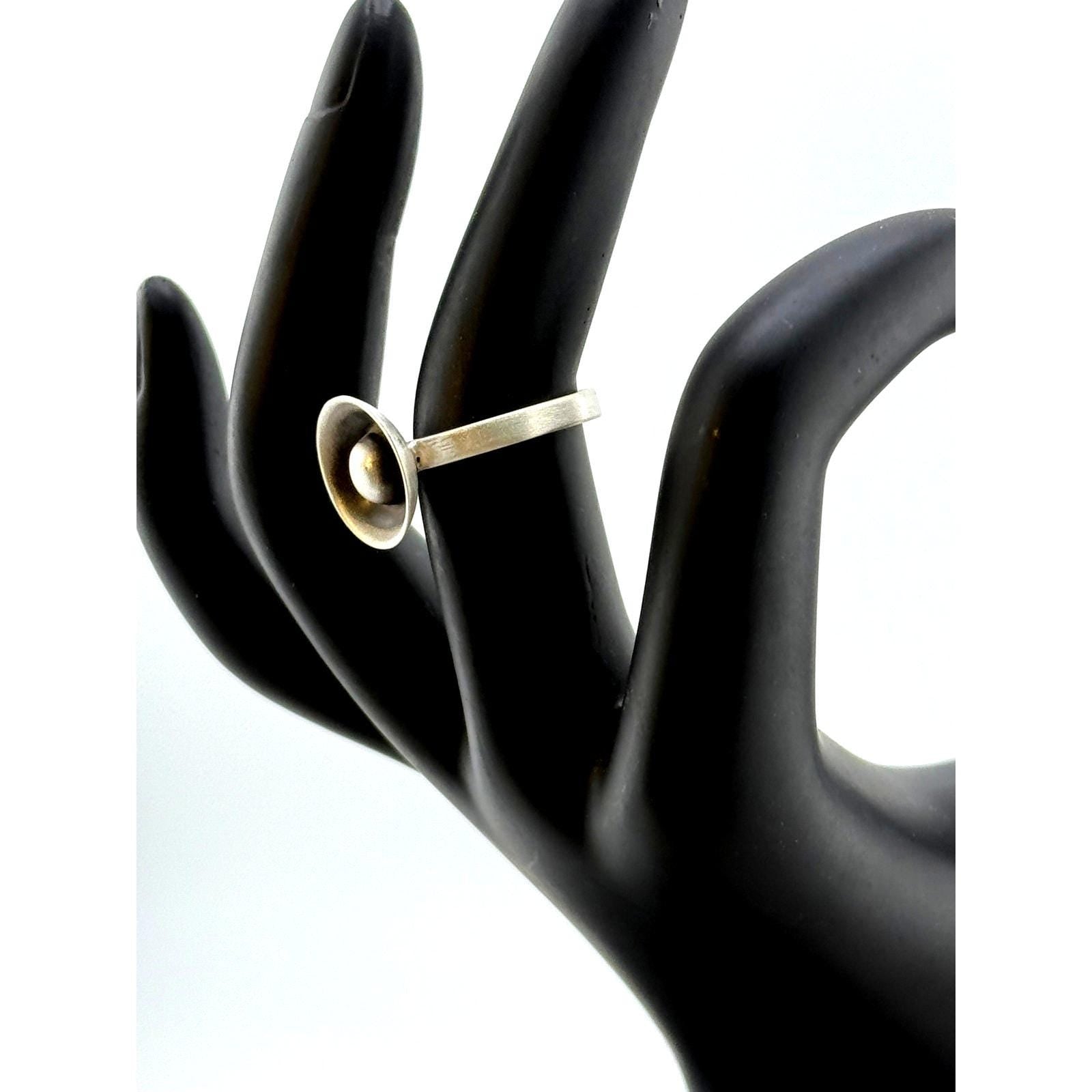 Jane Diaz Statement Sterling Silver Bowl Ring Size 6