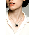 Navajo Hiram Largo Handmade Sterling Silver White Buffalo Bar Necklace