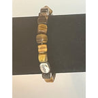 Tigers eye & sterling gemstone stretch hope bracelet