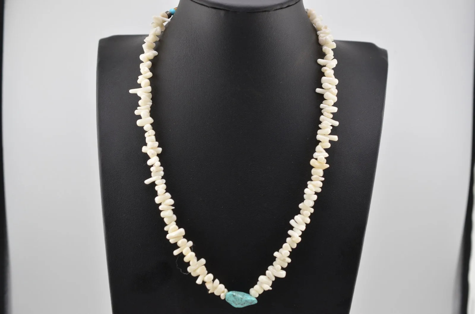 Navajo Mary W Roanhorse Handmade Coral and Turquoise Necklace