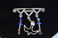 Vintage 925 Sterling Blue Glass Dove Dangle Pendant
