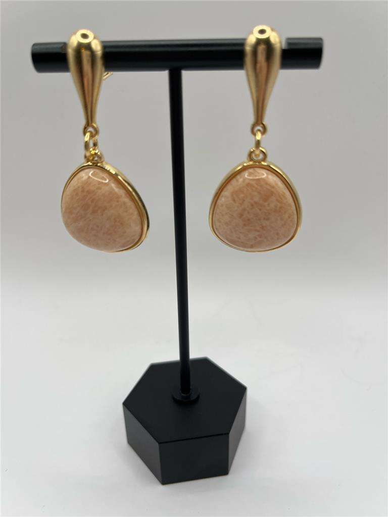 Amazonite Drop Earrings - Gold Plated