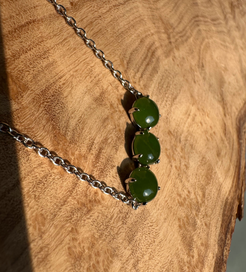 Canadian Jade and Silver 3 Piece Necklace - Sarasotabydesign