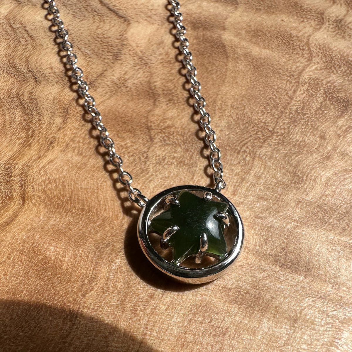 Canadian Jade and Silver Star Pendant - 2476 - Sarasotabydesign