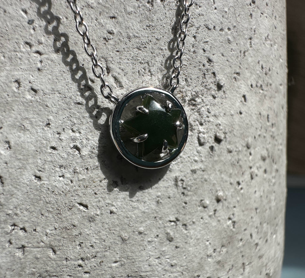 Canadian Jade and Silver Star Pendant - 2476 - Sarasotabydesign
