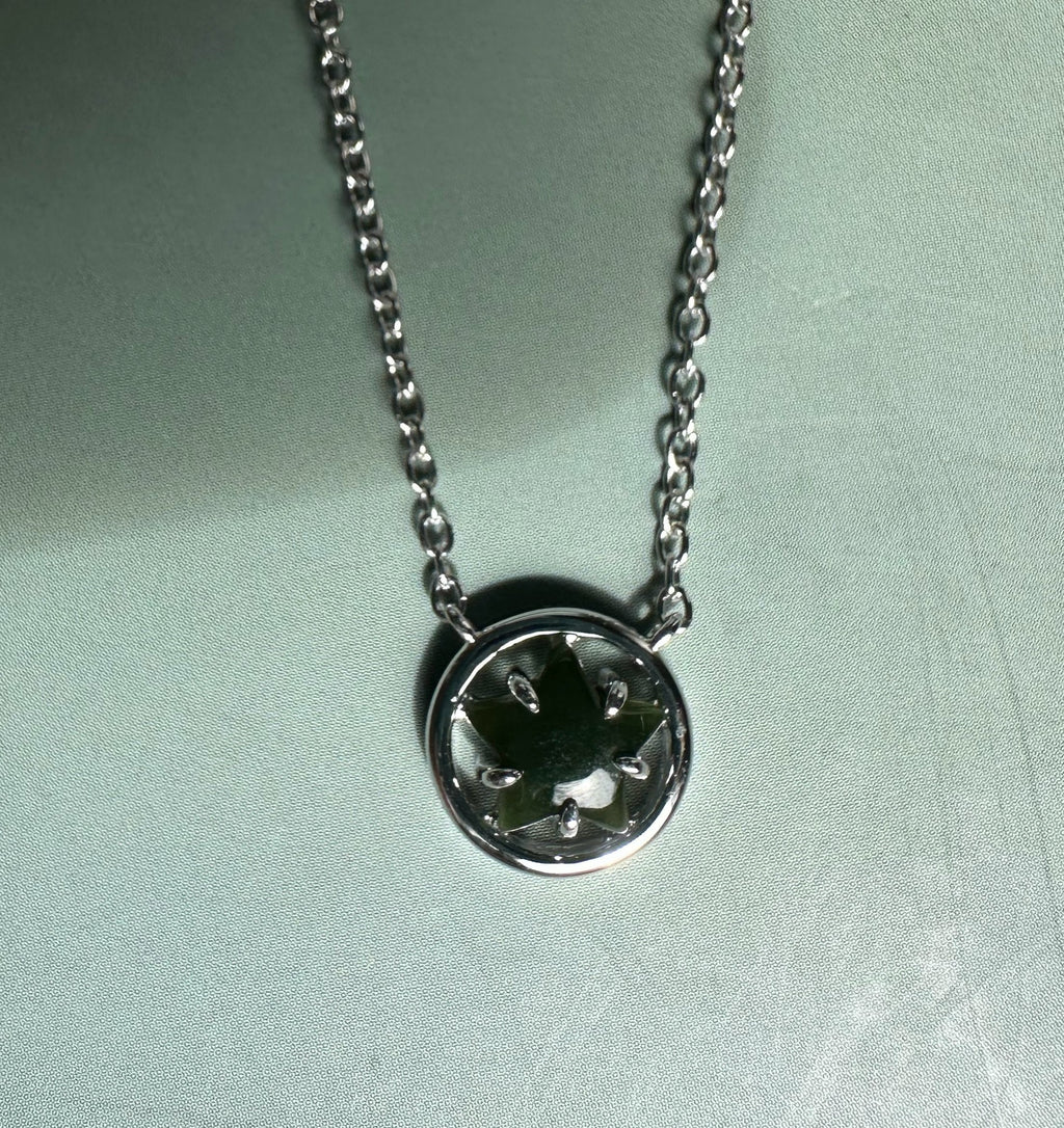 Canadian Jade and Silver Star Pendant - 2476 - Sarasotabydesign
