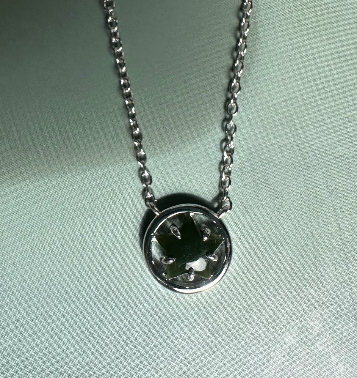 Canadian Jade and Silver Star Pendant - 2476 - Sarasotabydesign