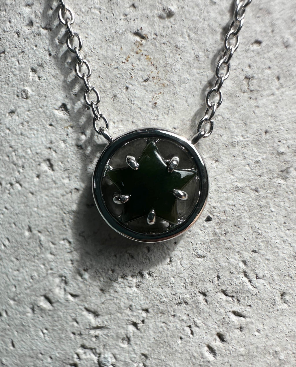Canadian Jade and Silver Star Pendant - 2476 - Sarasotabydesign