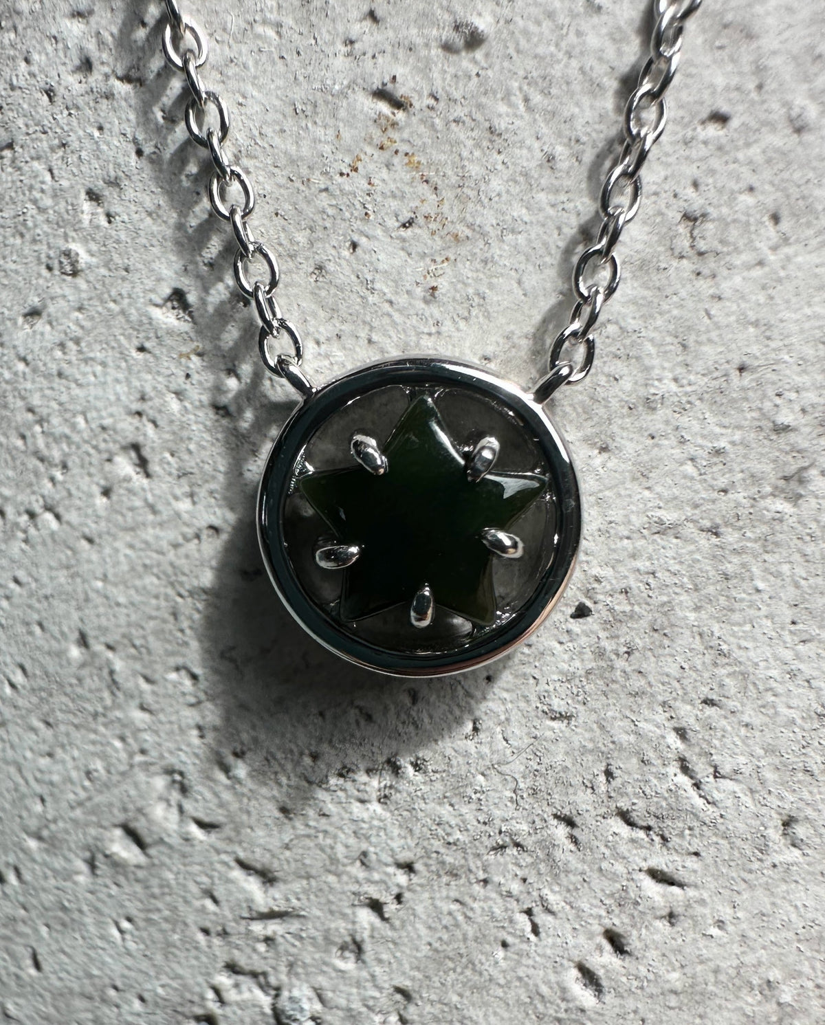 Canadian Jade and Silver Star Pendant - 2476 - Sarasotabydesign