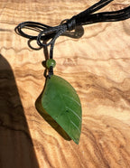 Canadian Jade Leaf Pendant 38mm - 2219 - Sarasotabydesign