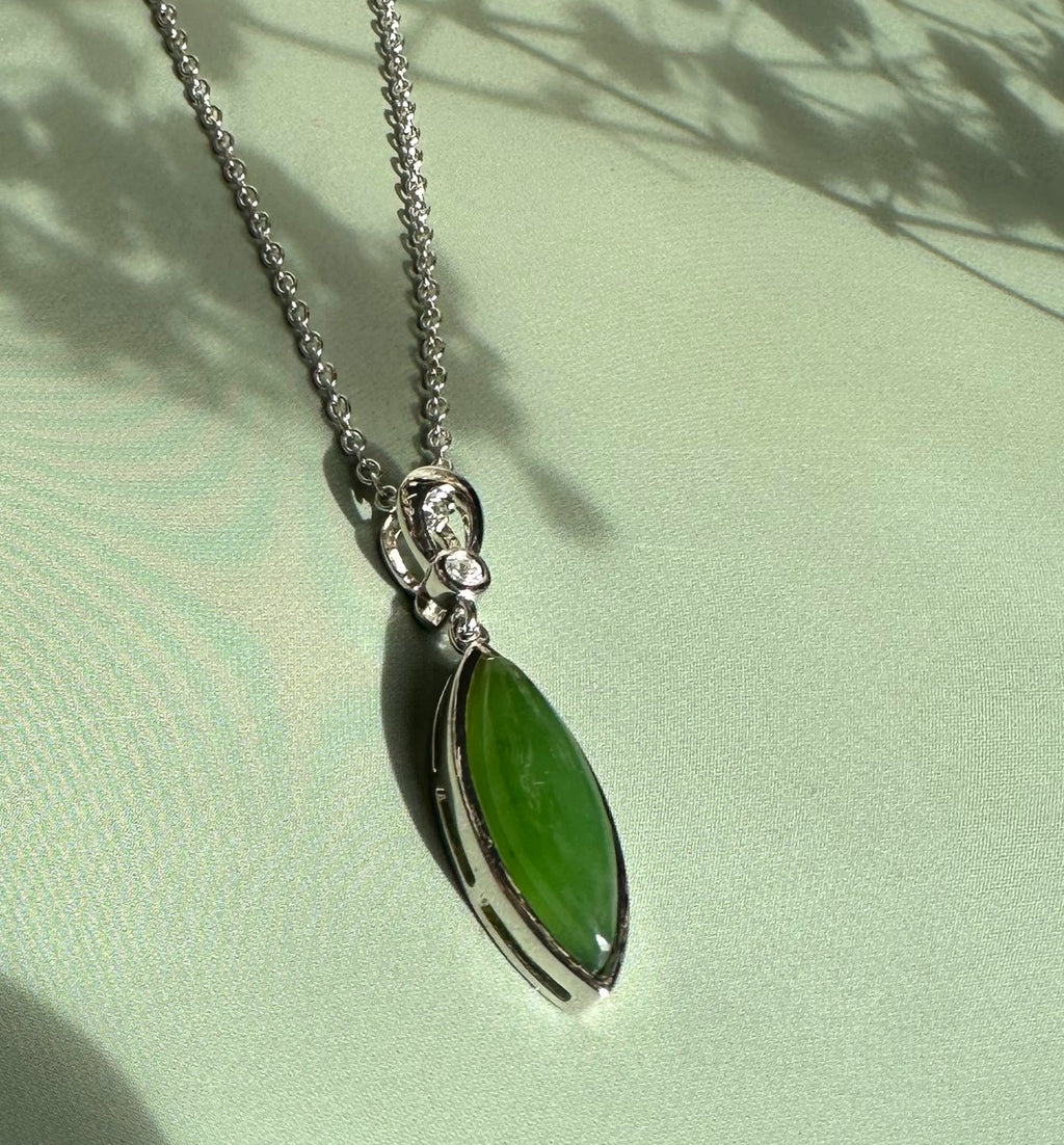 Canadian Jade Pendant with CZ 5564 - Sarasotabydesign