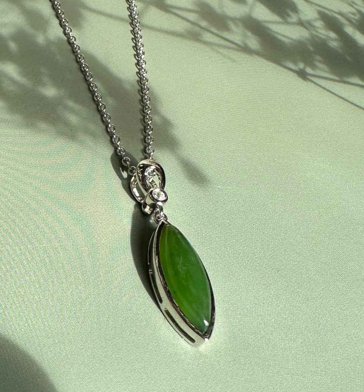 Canadian Jade Pendant with CZ 5564 - Sarasotabydesign