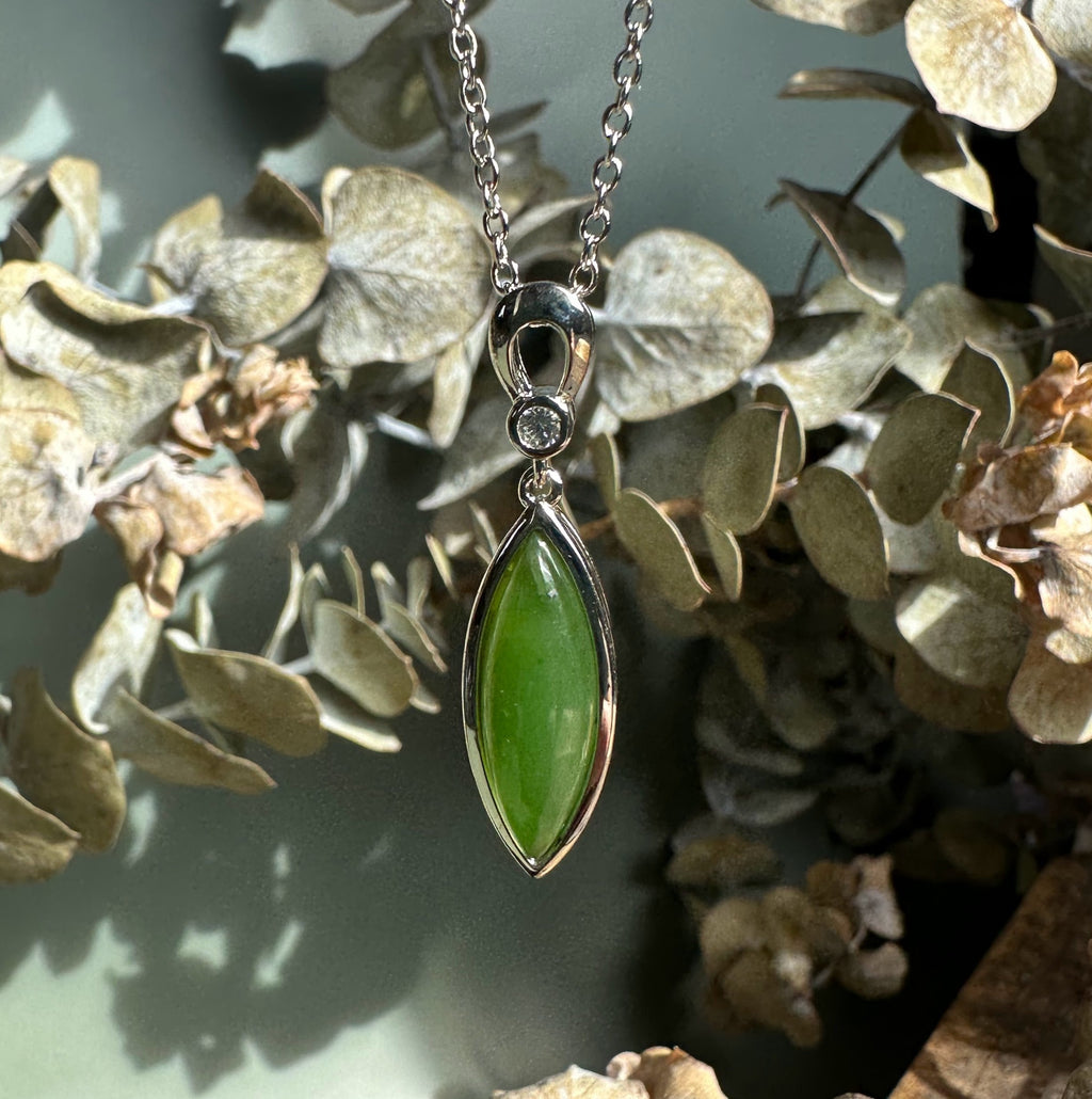 Canadian Jade Pendant with CZ 5564 - Sarasotabydesign