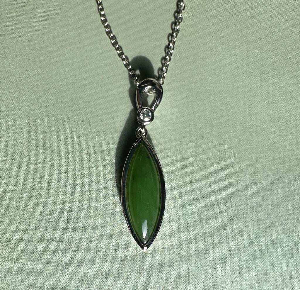 Canadian Jade Pendant with CZ 5564 - Sarasotabydesign
