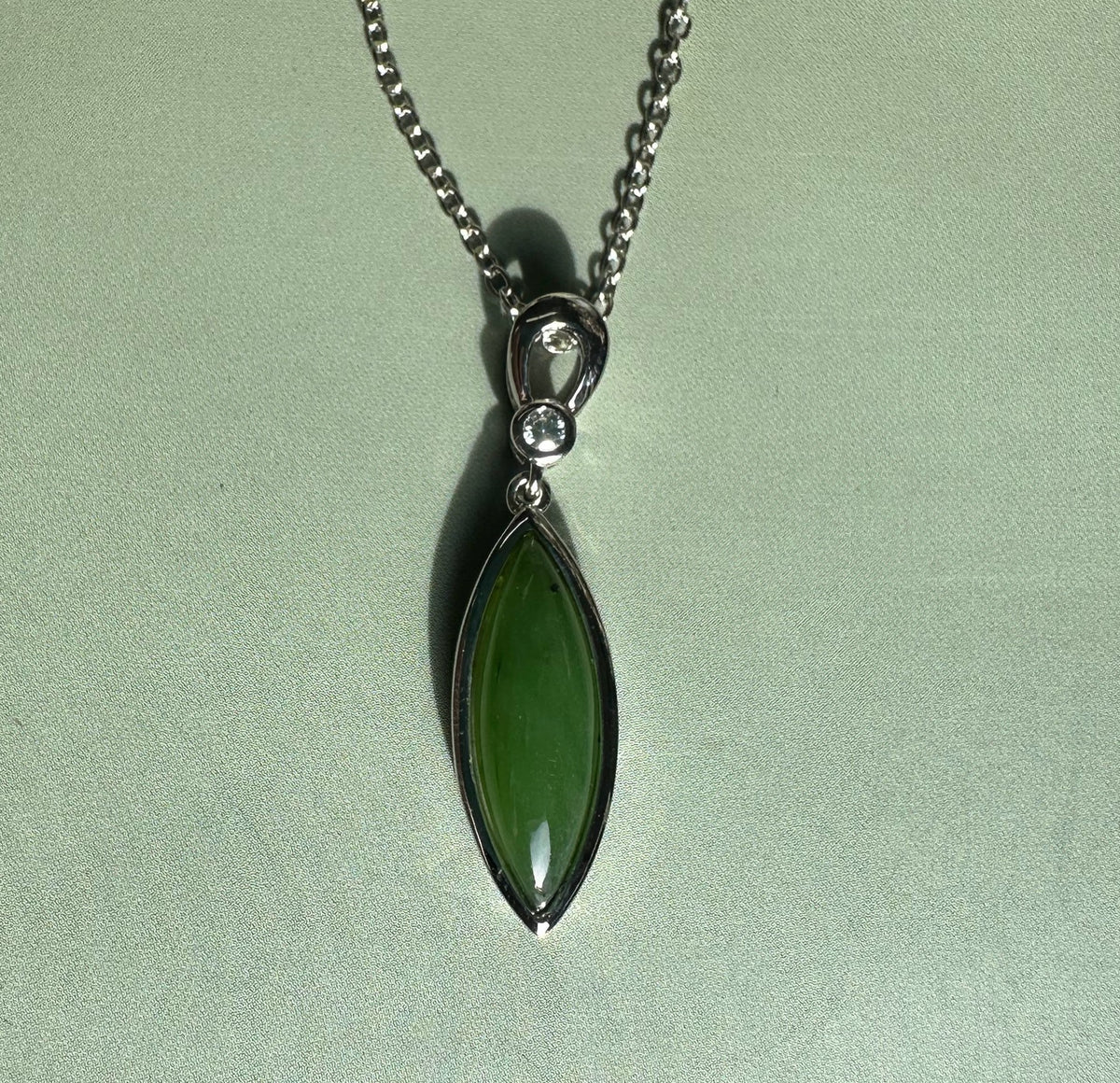 Canadian Jade Pendant with CZ 5564 - Sarasotabydesign