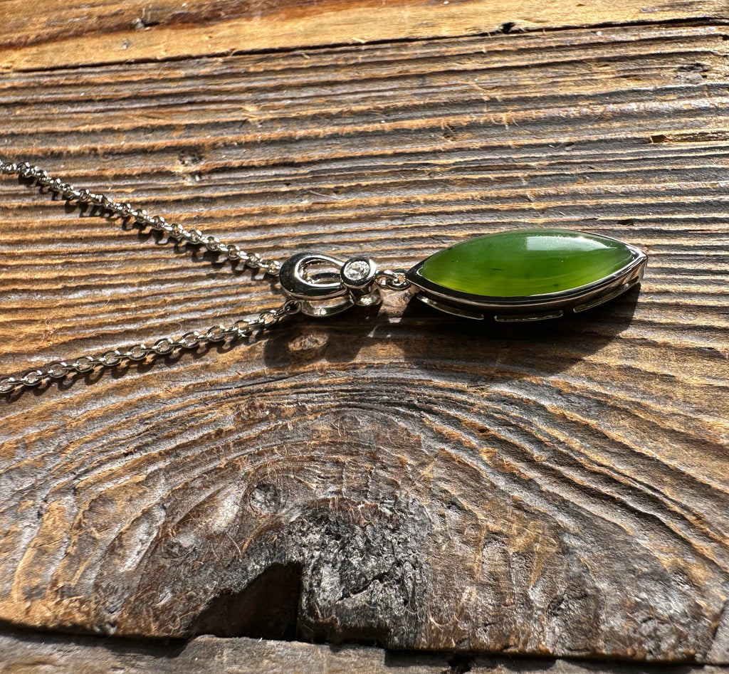 Canadian Jade Pendant with CZ 5564 - Sarasotabydesign