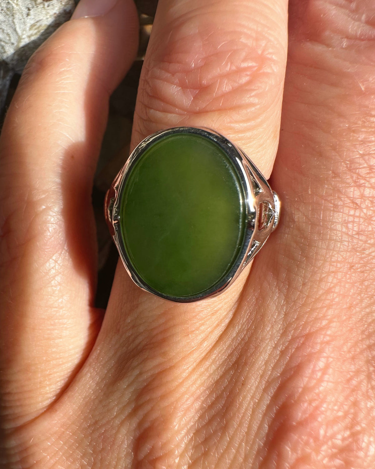 Canadian Jade Silver Ring - 9894 - Sarasotabydesign