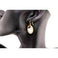 Catherine Weitzman 18K Gold Vermeil White Crystal Dangle Earrings