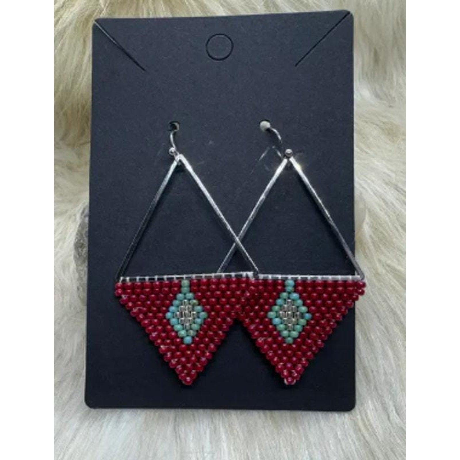 Native American Chippewa Handmade Beaded Earrings