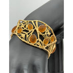Michael Vincent Michaud 18K Gold Plated Pinecone Cuff Bracelet