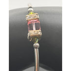 Vintage 925 Sterling Silver Pink Quartz Bracelet