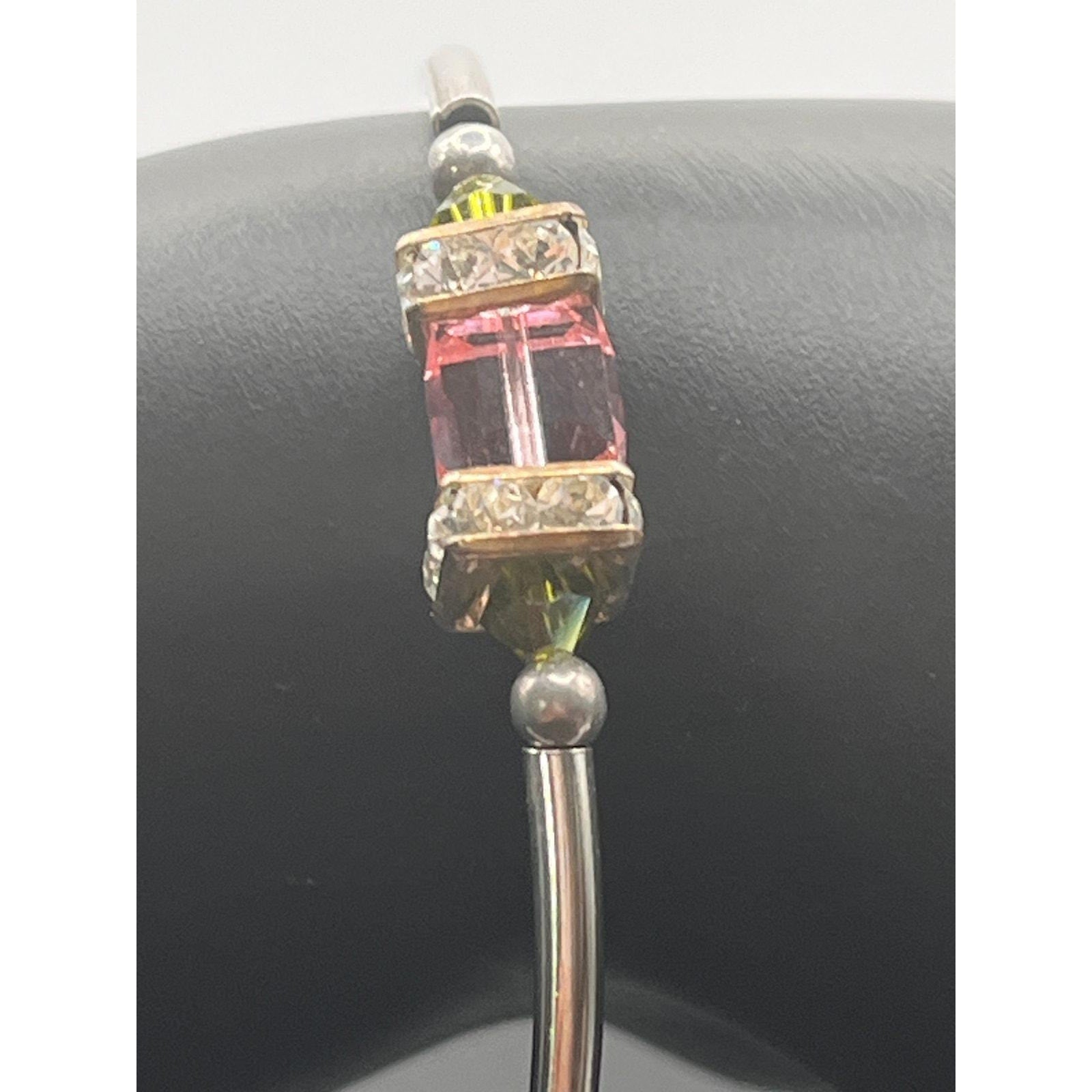 Vintage 925 Sterling Silver Pink Quartz Bracelet