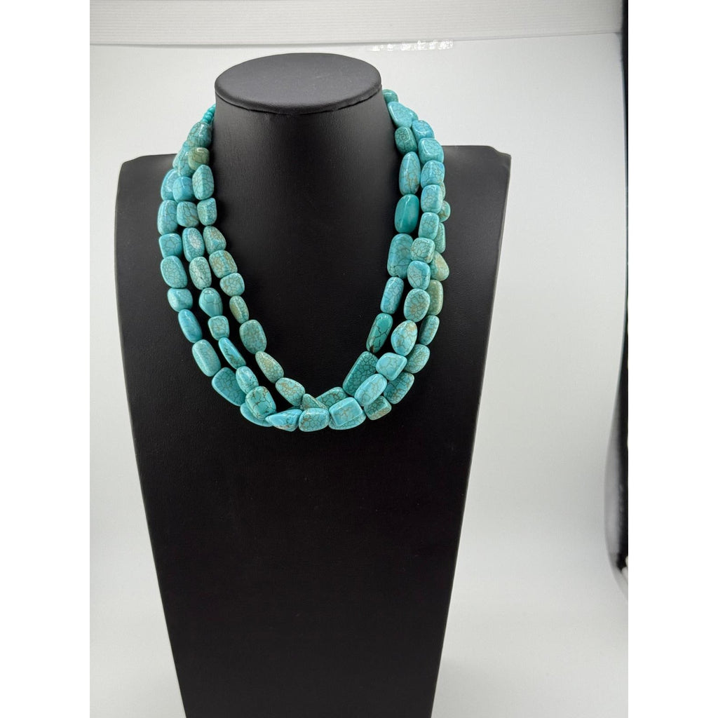 Navajo Mary W Roanhorse Multi Strand Magnesite Choker Necklace