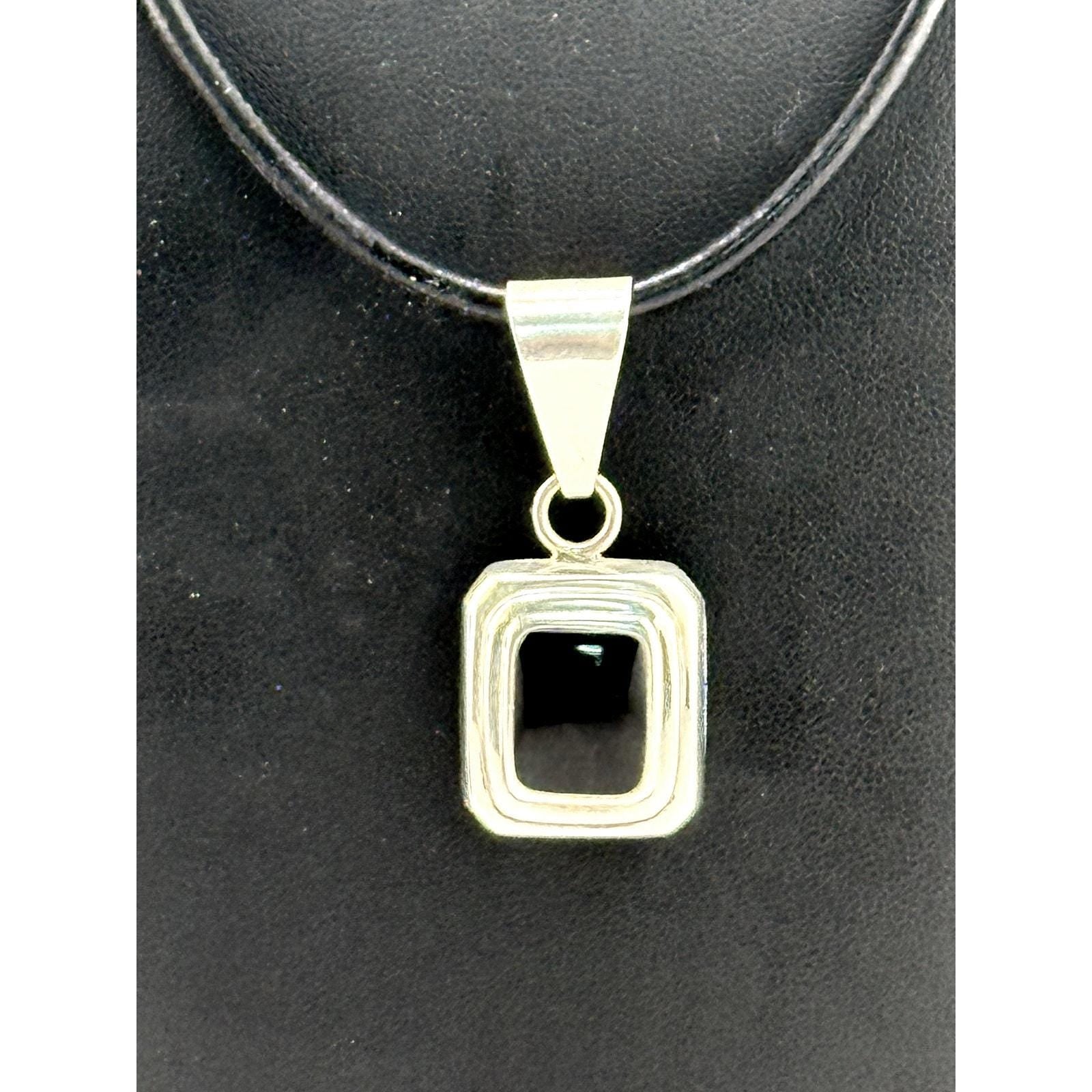 Silpada Sterling Rectangle Black Onyx Pendant Necklace