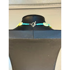 Native American Carved Lemon Jade and Turquoise Necklace