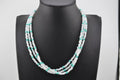 Navajo Mary W Roanhorse Handmade Turquoise and MOP Triple Strand Necklace