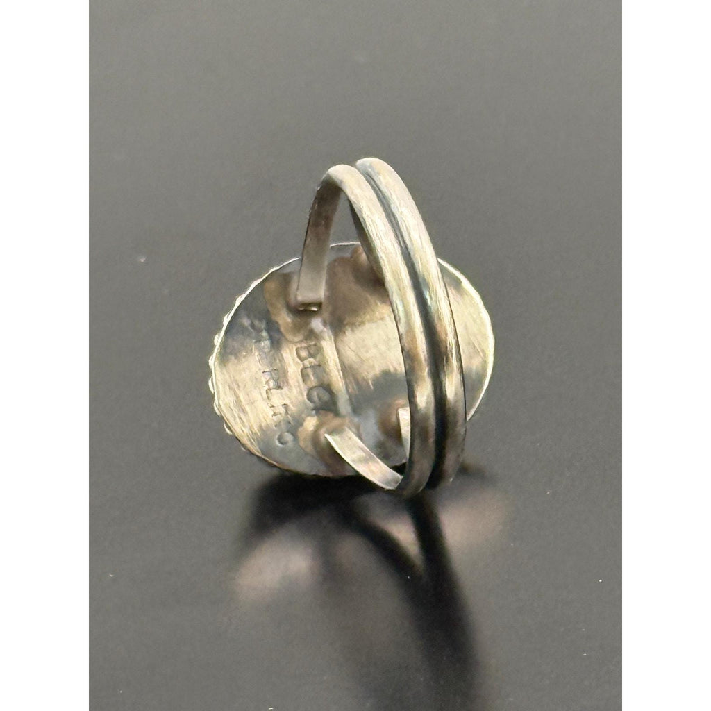Navajo Handmade Sterling Silver Black Onyx Band Ring Byron Begay Size 6.75
