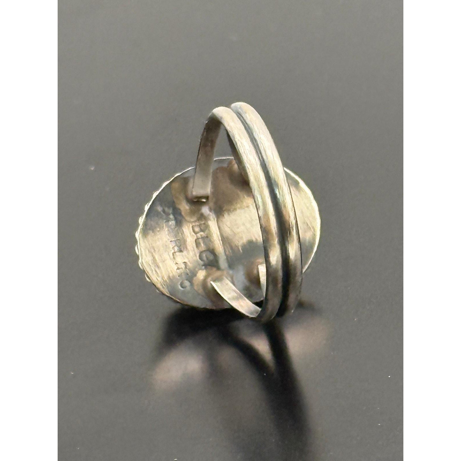 Navajo Handmade Sterling Silver Black Onyx Band Ring Byron Begay Size 6.75