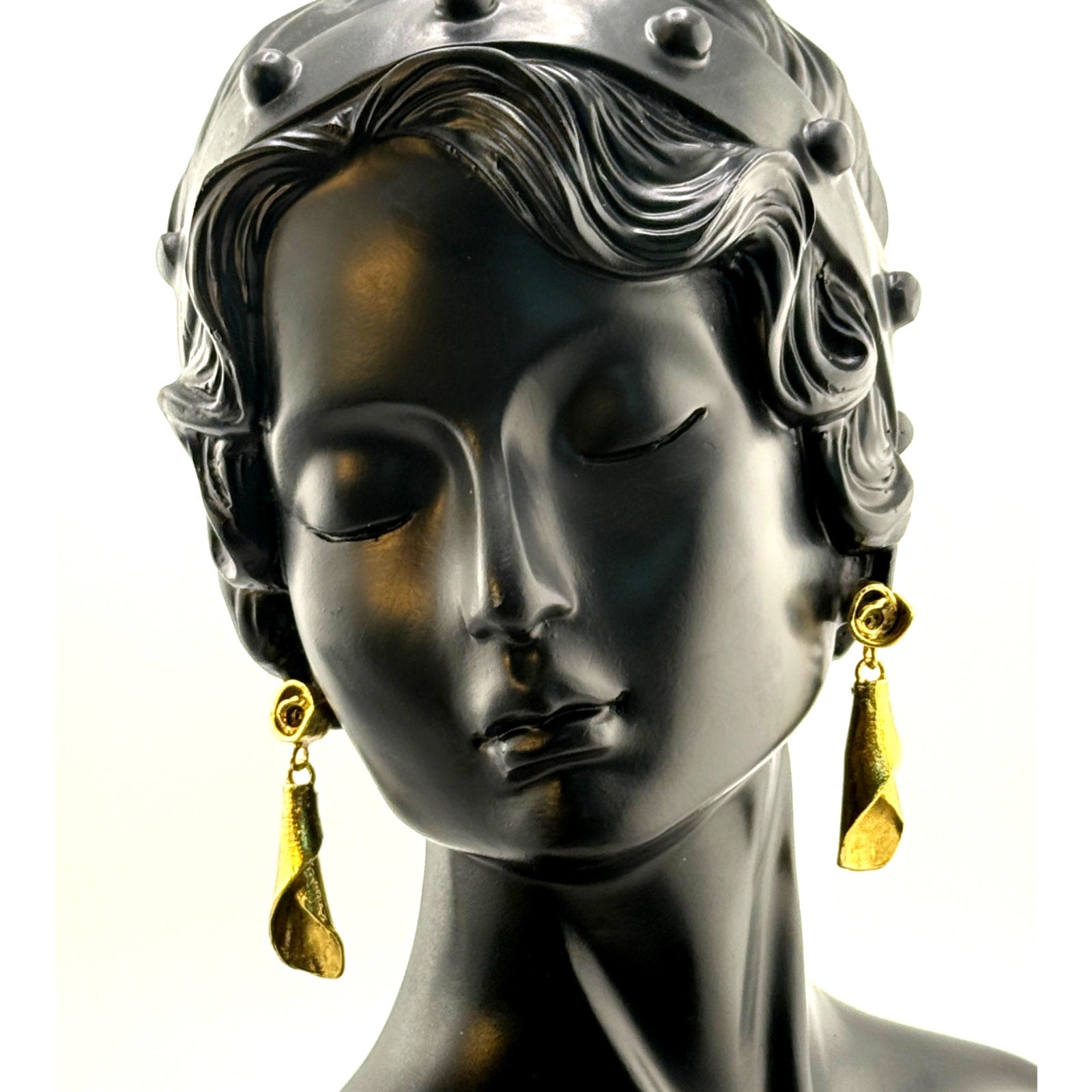 Karine Sultan 24K Gold Plated Artistic Dangle Earrings
