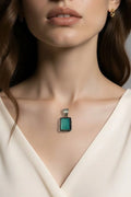 Navajo Alfred Martinez Sterling Silver Turquoise Pendant