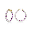 Gold & Honey Stripe Painted INSTYLE Lucite Hoop Earrings