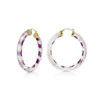 Gold & Honey Stripe Painted INSTYLE Lucite Hoop Earrings