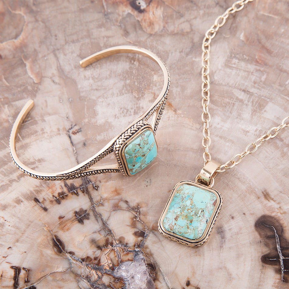 Barse Jewelry Credence Genuine Turquoise Pendant Necklace
