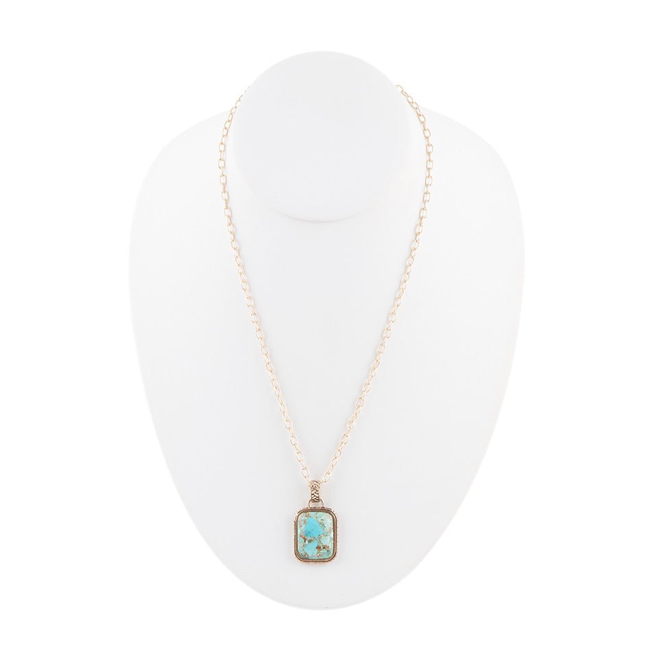 Barse Jewelry Credence Genuine Turquoise Pendant Necklace