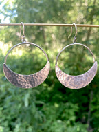 Alison Morse Crescent Moon Hoop Earrings in Sterling Silver | Moon Phase Earrings