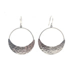 Alison Morse Crescent Moon Hoop Earrings in Sterling Silver | Moon Phase Earrings