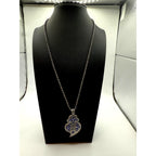 Portuguese Heart of Viana Silver and Enamel Filigree Pendant Necklace