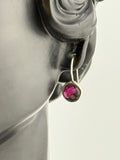 Jane Diaz Small Faceted Red Stone Drops Dangle Earrings