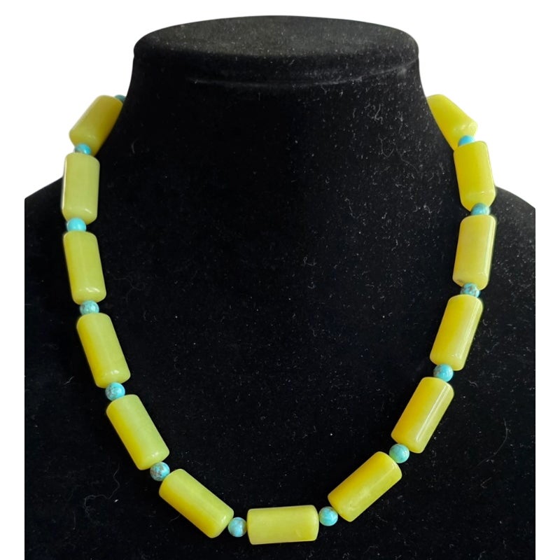 Navajo Artist Mary W. Roanhorse Aventurine and Turquoise Necklace