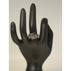 Vintage 925 Sterling Silver Obsidian Size 7.5 Ring