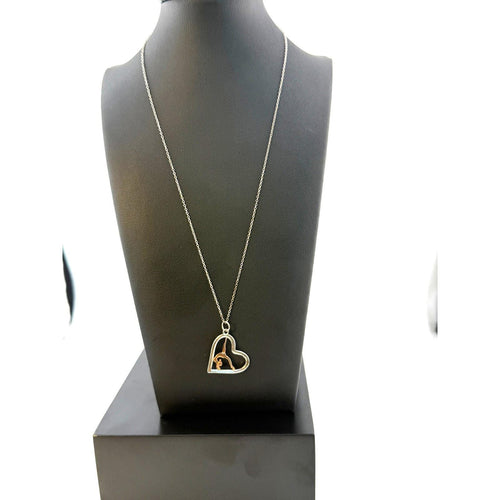 925 Sterling Silver Heart Gymnastics Pendant Necklace