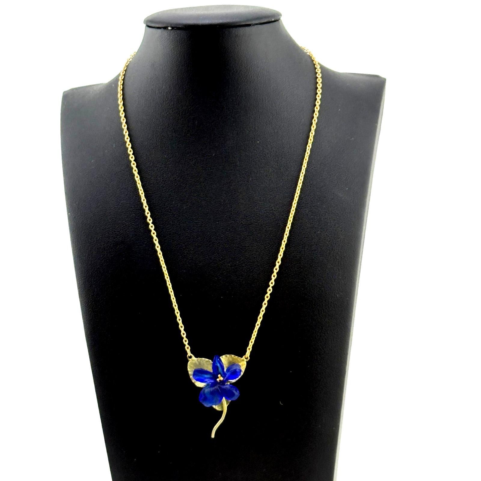 Michael Michaud Wild Violet Single Flower Pendant Necklace