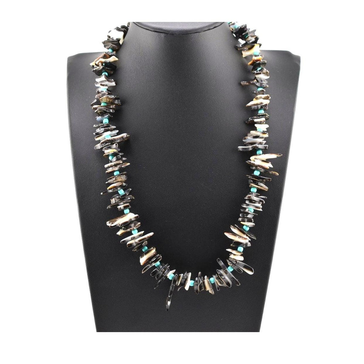 Mary W Roanhorse, Navajo Black Lip Oyster Shell, Beaded Necklace