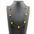 Bright Yellow Agate Stone Beaded Necklace
