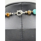 Native American Turquoise Magnesite Necklace Color Infused Seashells